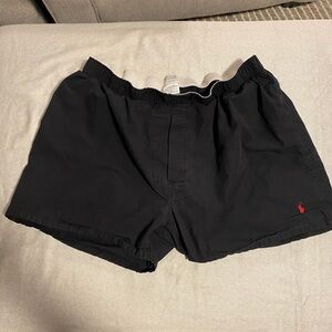 Polo Ralph Lauren Men Black Shorts Medium Elastic Band Casual Y2K